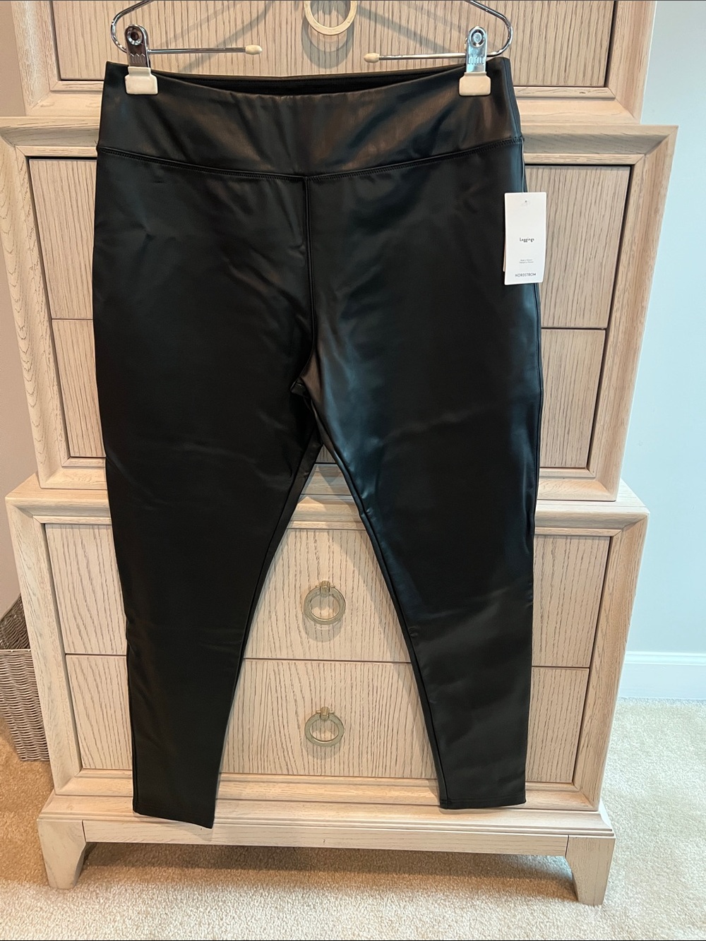 Nordstrom Black Vegan Leather Leggings - NWT